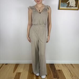 FREE PEOPLE BEACH TAN SLEEVELESS JUMPSUIT SIZE SMALL